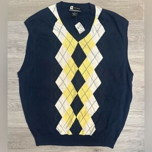 NWT Jos A Bank Argyle Cardigan Sweater Vest Men XL Preppy Old Money Quiet Luxury